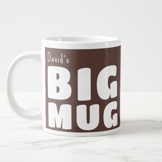 Op maat gemaakte grote mok chocoladebruine novelty (Links)