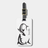 Op maat gemaakte haaien kunst naam bagagelabel (Voorkant verticaal)