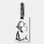 Op maat gemaakte haaien kunst naam bagagelabel (Achterkant verticaal)