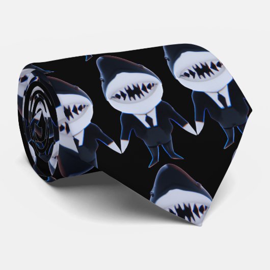 Op maat gemaakte haaientuxedo klassieke zwarte zon stropdas (Opgerold)