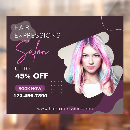 Op maat gemaakte haar kleuring highlights schoonhe raamsticker (Vel 2)