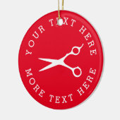 Op maat gemaakte haar schaar silhouet Kerst orname Keramisch Ornament (Links)