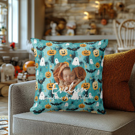 Op maat gemaakte Halloween baby fotokussen met cit Kussen