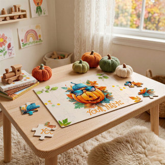 Op maat gemaakte Halloween-pompoenpuzzelactiviteit Legpuzzel