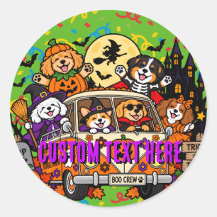 Op maat gemaakte Halloween vampier heks skelet Hon Ronde Sticker