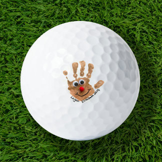 Op maat gemaakte handafdruk kunst van kinderen aan golfballen