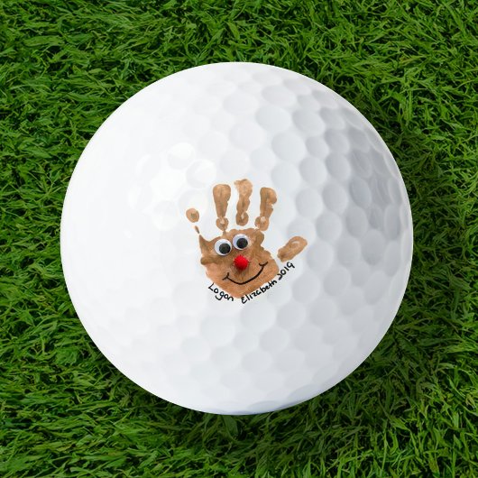 Op maat gemaakte handafdruk kunst van kinderen aan golfballen