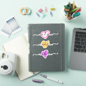 Op maat gemaakte handgeschreven naam monogram hart sticker (iPad Cover)