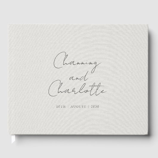 Op maat gemaakte handgeschreven script typografie gastenboek (Voorkant)