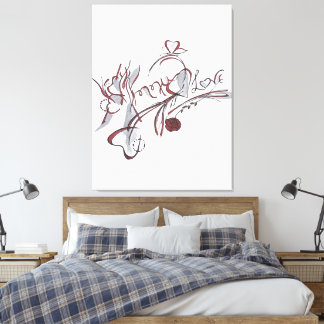 op maat gemaakte handgetekende kalligrafiekunst canvas afdruk