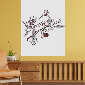 op maat gemaakte handgetekende kalligrafiekunst poster