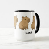 Op maat gemaakte handgetekende knuffel capybara ko mok (Voorkant rechts)