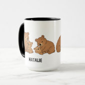 Op maat gemaakte handgetekende knuffel mama beer B Mok (Voorkant links)