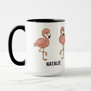 Op maat gemaakte handgetekende leuke flamingo koff mok