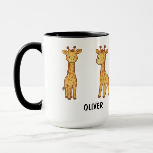 Op maat gemaakte handgetekende lief giraffe mok