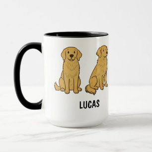 Op maat gemaakte handgetekende schattige hond van  mok