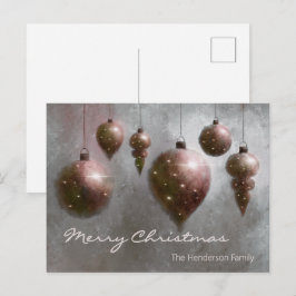 Op maat gemaakte hangende kerstballen koper op zil briefkaart
