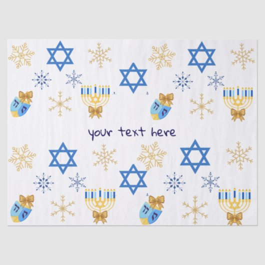 Op maat gemaakte Hanukkah-winter tissuepapier (Voorkant)
