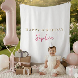 Op maat gemaakte Happy Birthday naam achtergrond d Wandkleed