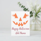 Op maat gemaakte Happy Halloween Jack O Lantern Po Briefkaart (Staand voorkant)
