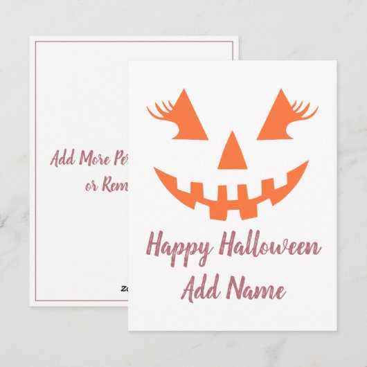 Op maat gemaakte Happy Halloween Jack O Lantern Po Feestdagenkaart (Voorkant / Achterkant)