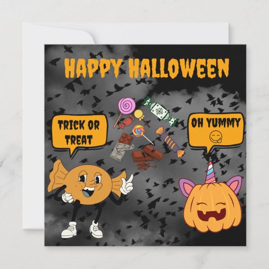 Op maat gemaakte Happy Halloween kaart (Voorkant)