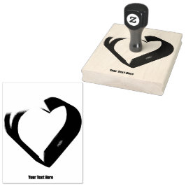 Op maat gemaakte Hart Uw tekst hier Gedrukte inkt Rubberstempel