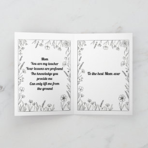 Op maat gemaakte hartelijke Moederdag-gedichtenkaa Kaart