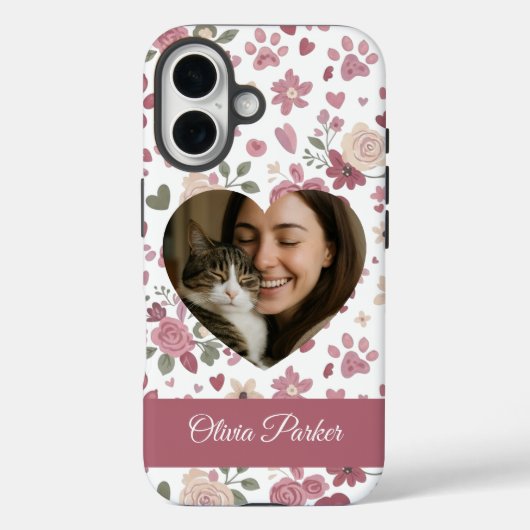 Op maat gemaakte hartfoto kattenliefhebber telefoo Case-Mate iPhone case (Achterkant)
