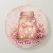 Op maat gemaakte hartvormige pot ronde kussen (Achterkant)