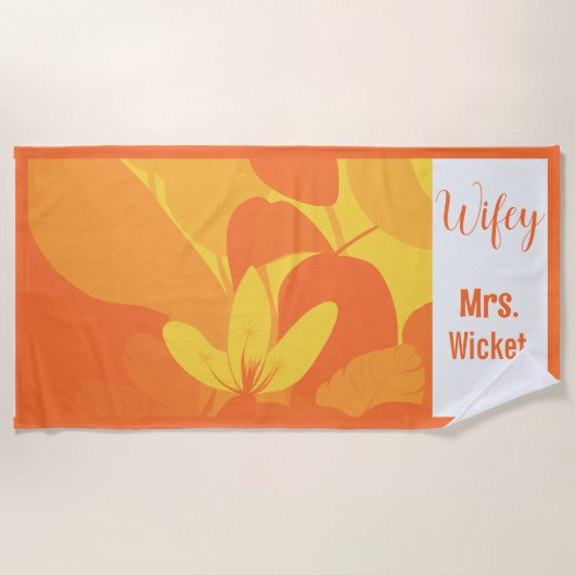 Op maat gemaakte Hawaiaanse strandhanddoek Strandlaken (Voorkant)