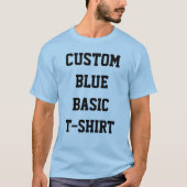 Op maat gemaakte heren BASIC BLEKE BLAUWE T-SHIRT (Voorkant)