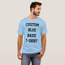 Op maat gemaakte heren BASIC BLEKE BLAUWE T-SHIRT