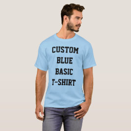 Op maat gemaakte heren BASIC BLEKE BLAUWE T-SHIRT