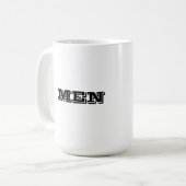 Op maat gemaakte heren zwarte kleur tekst gedrukte koffiemok (Voorkant links)