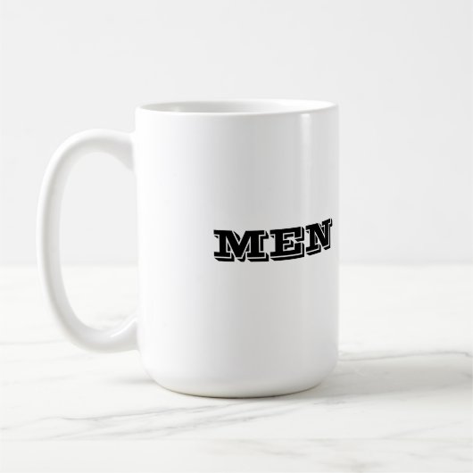 Op maat gemaakte heren zwarte kleur tekst gedrukte koffiemok (Links)
