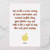 Op maat gemaakte herfst uitnodiging – Folie uitnod (Achterkant)