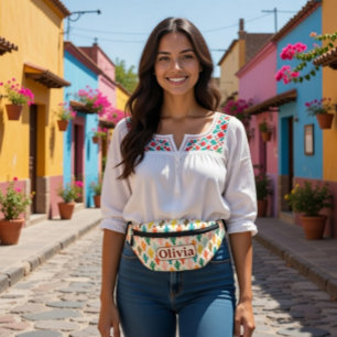 Op maat gemaakte heuptasje met kleurrijke cactusse