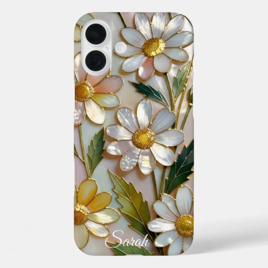 Op maat gemaakte hoes Daisy Flower telefoonhoes Za (Achterkant)