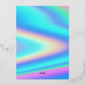 Op maat gemaakte holografische moderne elegante ee folie uitnodiging (Achterkant)