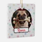 Op maat gemaakte hond en bot huisdier vierkante ke keramisch ornament (Rechts)