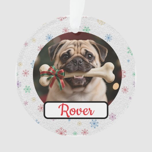 Op maat gemaakte hond en bot voor huisdiereneigena ornament (voorkant)