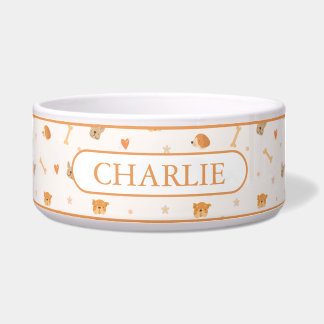 Op maat gemaakte honden gezichten patroon voerbakje