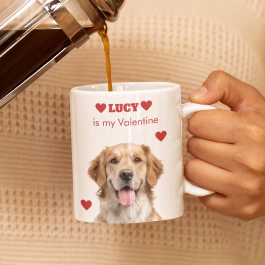 Op maat gemaakte hondenfoto Valentijnsdag espresso Kop
