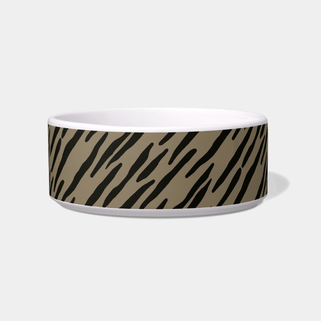 Op maat gemaakte hondenkommen zebraprint bijpassen voerbakje (Voorkant)