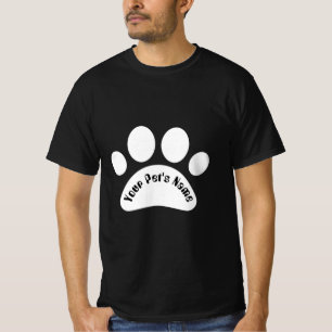 Op maat gemaakte hondenpootafdruk gepersonaliseerd t-shirt