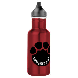 Op maat gemaakte hondenpootafdruk Gepersonaliseerd Waterfles