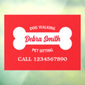 Op maat gemaakte hondenwandelservice en huisdierop raamsticker (Vel 3)