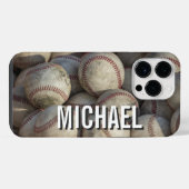 Op maat gemaakte honkbal kunstwerk met jouw naam iPhone hoesje (Achterkant horizontaal)