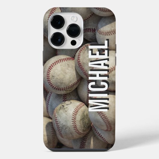 Op maat gemaakte honkbal kunstwerk met jouw naam iPhone hoesje (Achterkant)